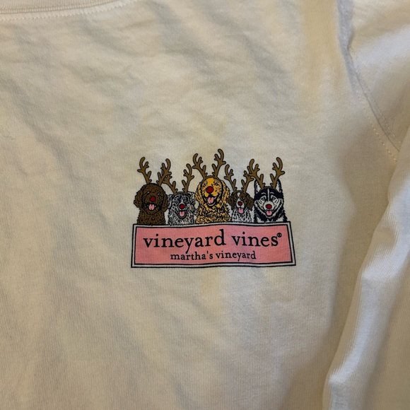 Vineyard Vines White Long Sleeve Dogs With Antlers T Shirt Womens XS - Picture 5 of 8